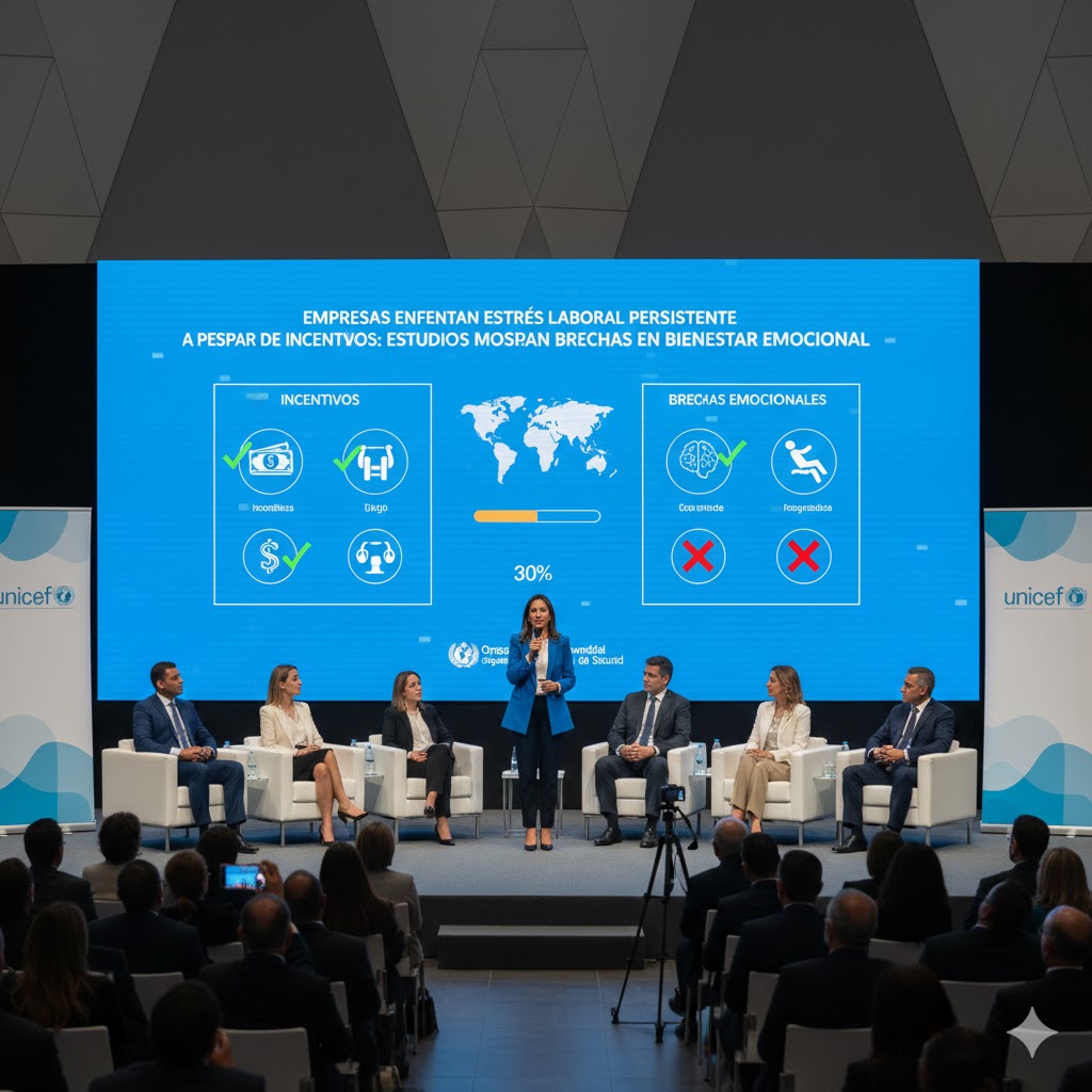 Empresas enfrentan estrés laboral persistente a pesar de incentivos: estudios recientes muestran brechas en bienestar emocional